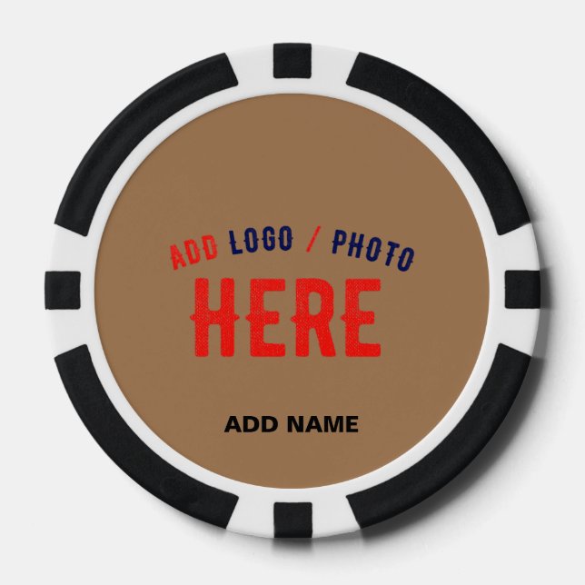STYLISH MODERN CUSTOMIZABLE BROWN VERIFIED BRANDED POKER CHIPS (Front)
