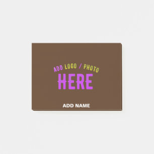 STYLISH MODERN CUSTOMIZABLE BROWN VERIFIED BRANDED POST-IT NOTES