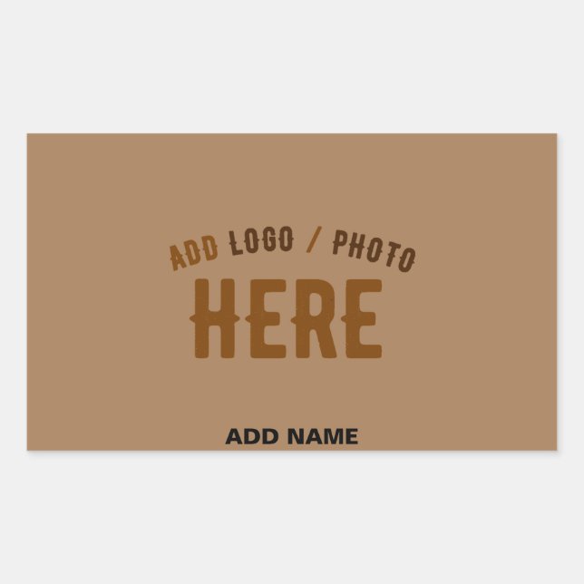 STYLISH MODERN CUSTOMIZABLE BROWN VERIFIED BRANDED RECTANGULAR STICKER (Front)