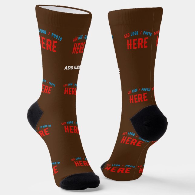 STYLISH MODERN CUSTOMIZABLE BROWN VERIFIED BRANDED SOCKS (Angled)
