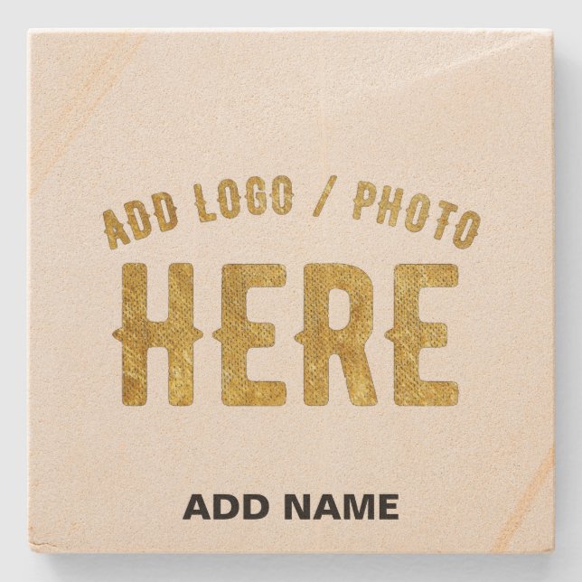 STYLISH MODERN CUSTOMIZABLE BROWN VERIFIED BRANDED STONE COASTER (Front)
