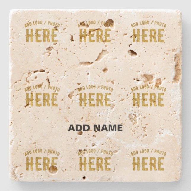 STYLISH MODERN CUSTOMIZABLE BROWN VERIFIED BRANDED STONE COASTER (Front)
