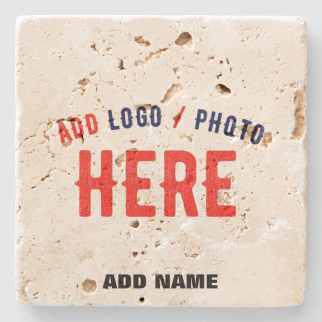 STYLISH MODERN CUSTOMIZABLE BROWN VERIFIED BRANDED STONE COASTER (Front)