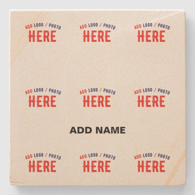 STYLISH MODERN CUSTOMIZABLE BROWN VERIFIED BRANDED STONE COASTER (Front)