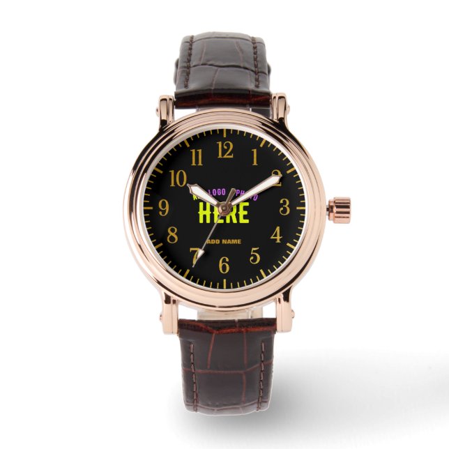 STYLISH MODERN CUSTOMIZABLE BROWN VERIFIED BRANDED WATCH (Front)