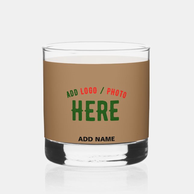 STYLISH MODERN CUSTOMIZABLE BROWN VERIFIED BRANDED WHISKEY GLASS (Front)