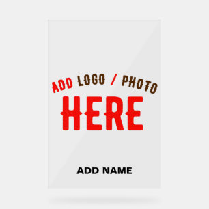 STYLISH MODERN CUSTOMIZABLE CLEAR VERIFIED BRANDED ACRYLIC SIGN