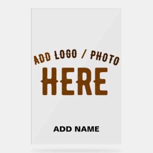 STYLISH MODERN CUSTOMIZABLE CLEAR VERIFIED BRANDED ACRYLIC SIGN