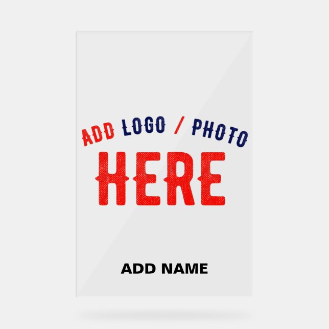 STYLISH MODERN CUSTOMIZABLE CLEAR VERIFIED BRANDED ACRYLIC SIGN (Front)