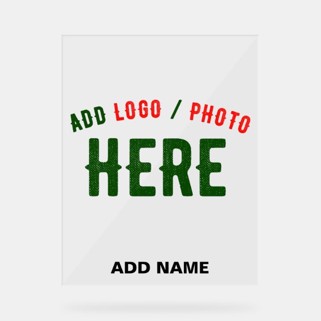 STYLISH MODERN CUSTOMIZABLE CLEAR VERIFIED BRANDED ACRYLIC SIGN (Front)