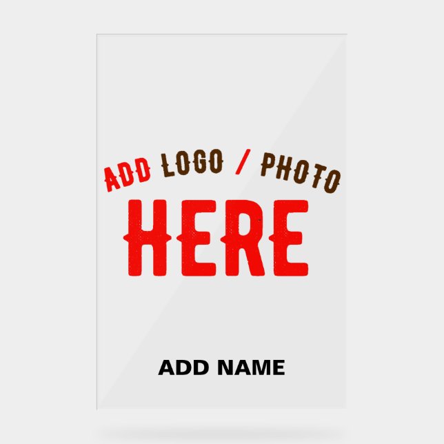 STYLISH MODERN CUSTOMIZABLE CLEAR VERIFIED BRANDED ACRYLIC SIGN (Front)
