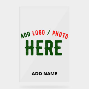 STYLISH MODERN CUSTOMIZABLE CLEAR VERIFIED BRANDED ACRYLIC SIGN