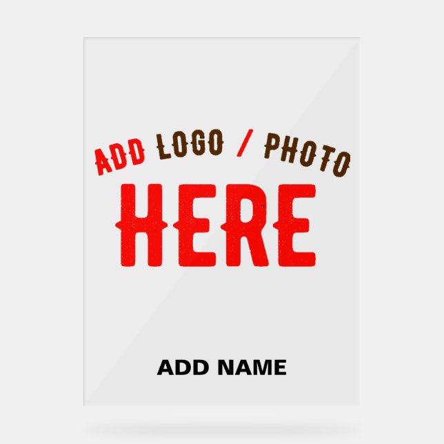 STYLISH MODERN CUSTOMIZABLE CLEAR VERIFIED BRANDED ACRYLIC SIGN (Front)