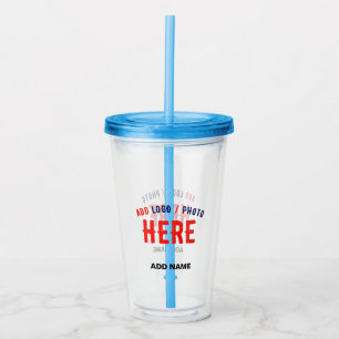 STYLISH MODERN CUSTOMIZABLE CLEAR VERIFIED BRANDED ACRYLIC TUMBLER