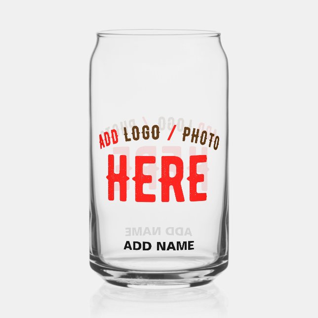 STYLISH MODERN CUSTOMIZABLE CLEAR VERIFIED BRANDED CAN GLASS (Front)