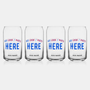 STYLISH MODERN CUSTOMIZABLE CLEAR VERIFIED BRANDED CAN GLASS