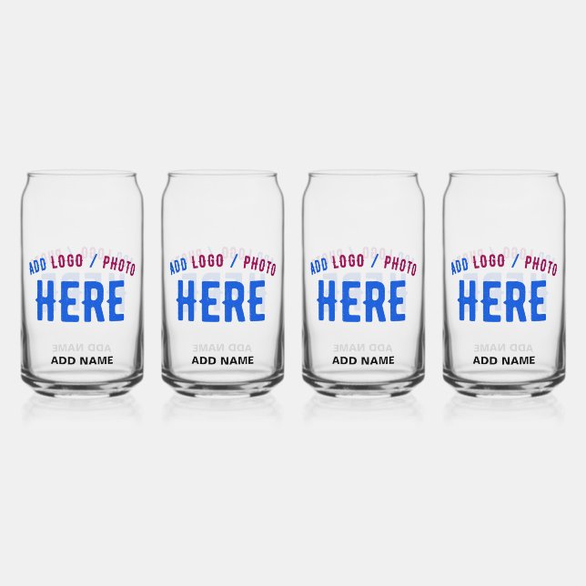STYLISH MODERN CUSTOMIZABLE CLEAR VERIFIED BRANDED CAN GLASS (Front)