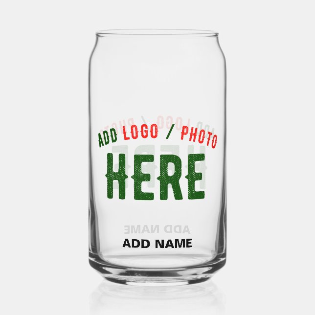 STYLISH MODERN CUSTOMIZABLE CLEAR VERIFIED BRANDED CAN GLASS (Front)