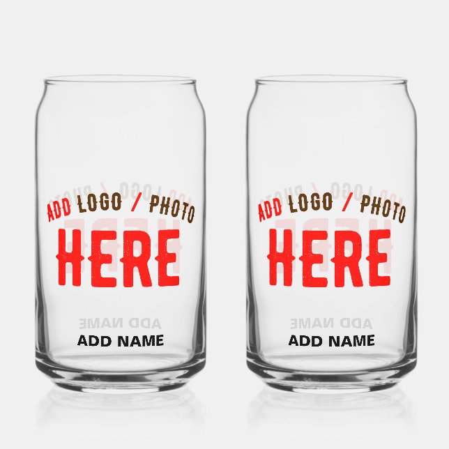 STYLISH MODERN CUSTOMIZABLE CLEAR VERIFIED BRANDED CAN GLASS (Front)