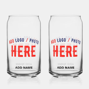 STYLISH MODERN CUSTOMIZABLE CLEAR VERIFIED BRANDED CAN GLASS