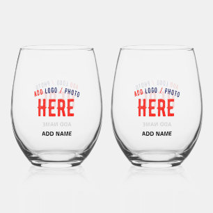 STYLISH MODERN CUSTOMIZABLE CLEAR VERIFIED BRANDED STEMLESS WINE GLASS