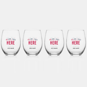 STYLISH MODERN CUSTOMIZABLE CLEAR VERIFIED BRANDED STEMLESS WINE GLASS