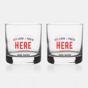 STYLISH MODERN CUSTOMIZABLE CLEAR VERIFIED BRANDED WHISKEY GLASS