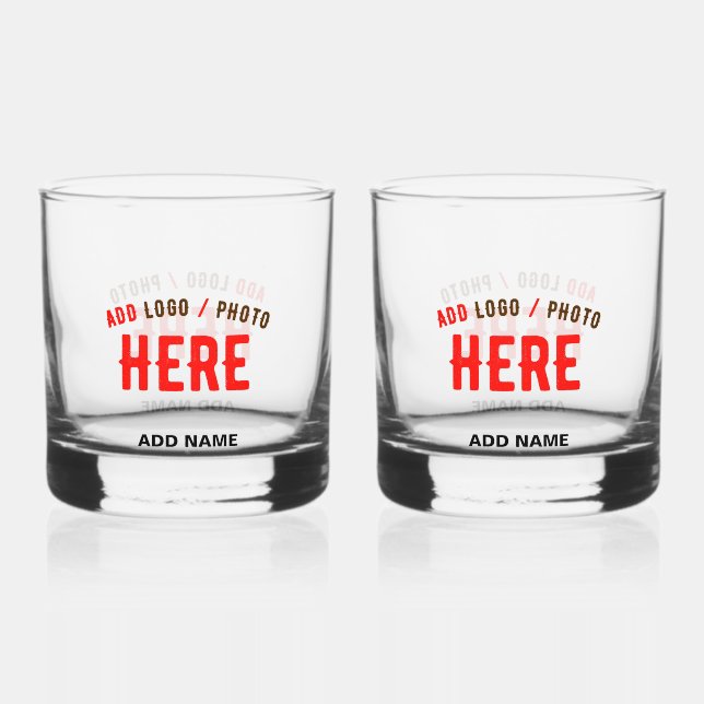 STYLISH MODERN CUSTOMIZABLE CLEAR VERIFIED BRANDED WHISKEY GLASS (Front)