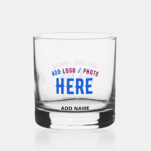 STYLISH MODERN CUSTOMIZABLE CLEAR VERIFIED BRANDED WHISKEY GLASS