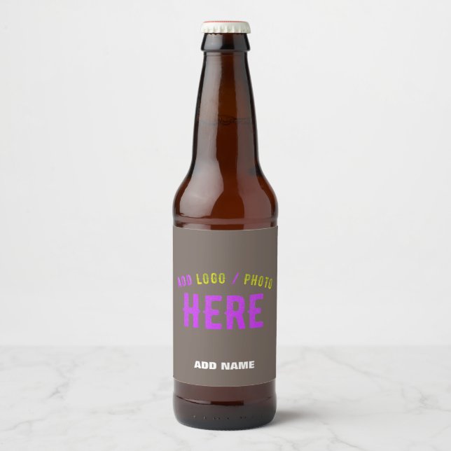STYLISH MODERN CUSTOMIZABLE COFFEE VERIFIED BRAND BEER BOTTLE LABEL (Front)