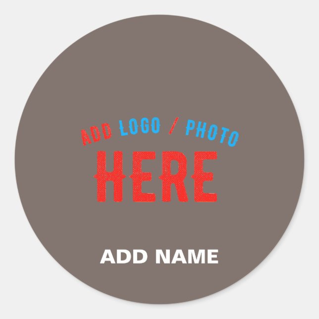 STYLISH MODERN CUSTOMIZABLE COFFEE VERIFIED BRAND CLASSIC ROUND STICKER (Front)