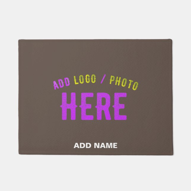 STYLISH MODERN CUSTOMIZABLE COFFEE VERIFIED BRAND DOORMAT (Front)