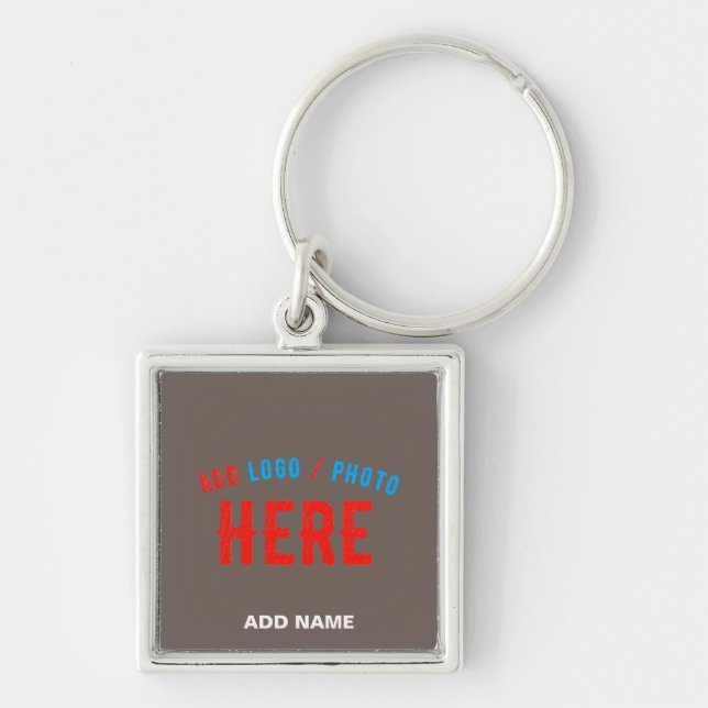 STYLISH MODERN CUSTOMIZABLE COFFEE VERIFIED BRAND KEY RING (Front)