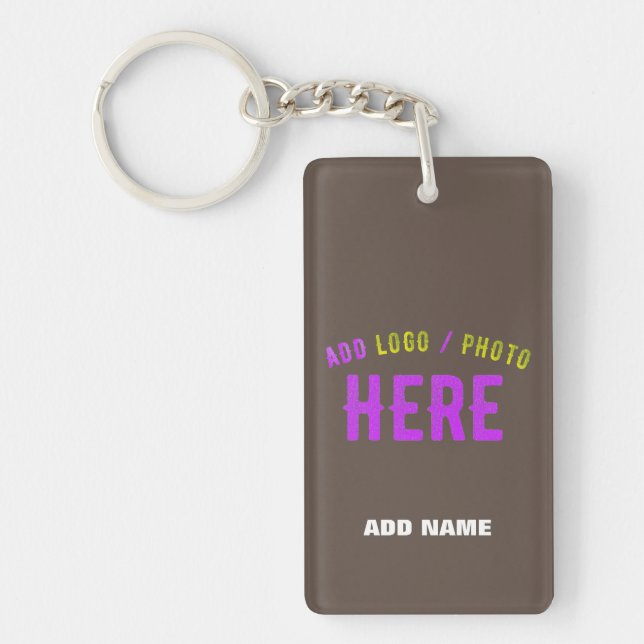 STYLISH MODERN CUSTOMIZABLE COFFEE VERIFIED BRAND KEY RING (Front)