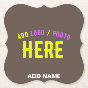 STYLISH MODERN CUSTOMIZABLE COFFEE VERIFIED BRAND PAPER COASTER
