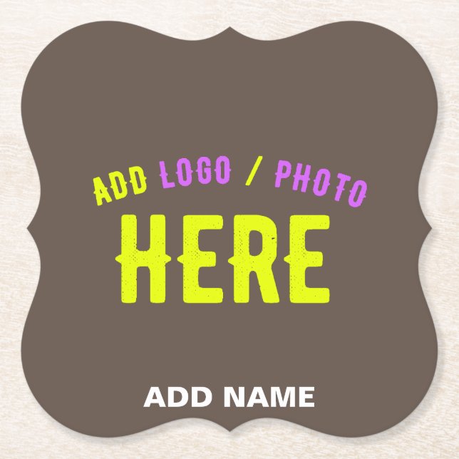 STYLISH MODERN CUSTOMIZABLE COFFEE VERIFIED BRAND PAPER COASTER (Front)