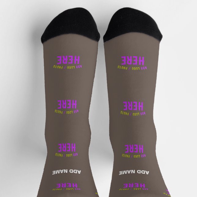 STYLISH MODERN CUSTOMIZABLE COFFEE VERIFIED BRAND SOCKS (Top)