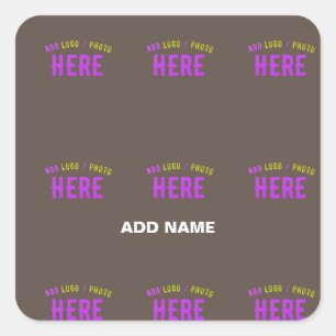 STYLISH MODERN CUSTOMIZABLE COFFEE VERIFIED BRAND SQUARE STICKER
