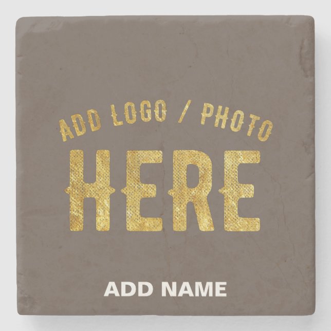 STYLISH MODERN CUSTOMIZABLE COFFEE VERIFIED BRAND STONE COASTER (Front)