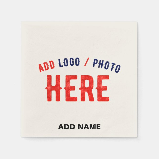 STYLISH MODERN CUSTOMIZABLE ECRU VERIFIED BRANDED NAPKIN (Front)