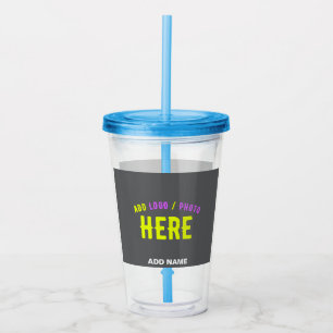 STYLISH MODERN CUSTOMIZABLE GREY VERIFIED BRANDED ACRYLIC TUMBLER
