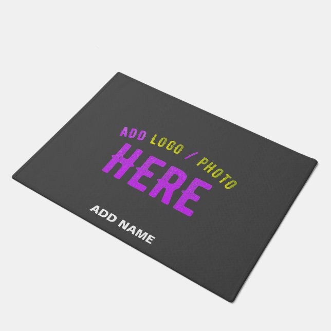 STYLISH MODERN CUSTOMIZABLE GREY VERIFIED BRANDED DOORMAT (Angled)