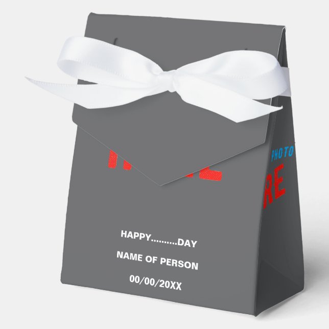 STYLISH MODERN CUSTOMIZABLE GREY VERIFIED BRANDED FAVOUR BOX (Front)