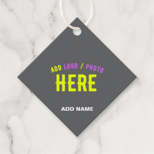 STYLISH MODERN CUSTOMIZABLE GREY VERIFIED BRANDED FAVOUR TAGS