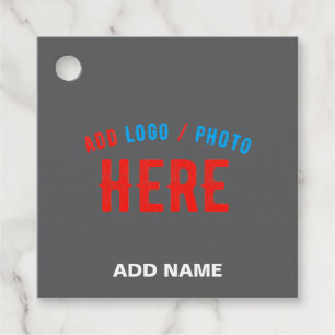 STYLISH MODERN CUSTOMIZABLE GREY VERIFIED BRANDED FAVOUR TAGS
