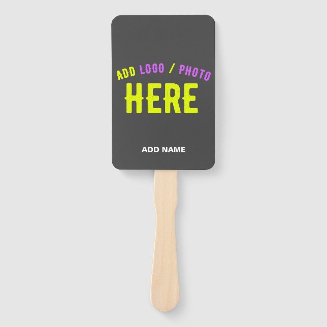 STYLISH MODERN CUSTOMIZABLE GREY VERIFIED BRANDED HAND FAN (Front)