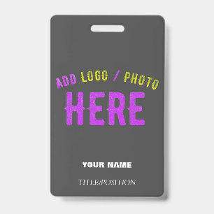 STYLISH MODERN CUSTOMIZABLE GREY VERIFIED BRANDED ID BADGE
