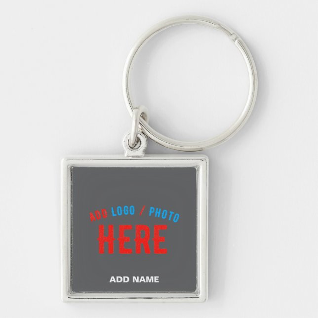 STYLISH MODERN CUSTOMIZABLE GREY VERIFIED BRANDED KEY RING (Front)