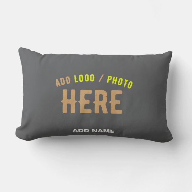 STYLISH MODERN CUSTOMIZABLE GREY VERIFIED BRANDED LUMBAR CUSHION (Front)