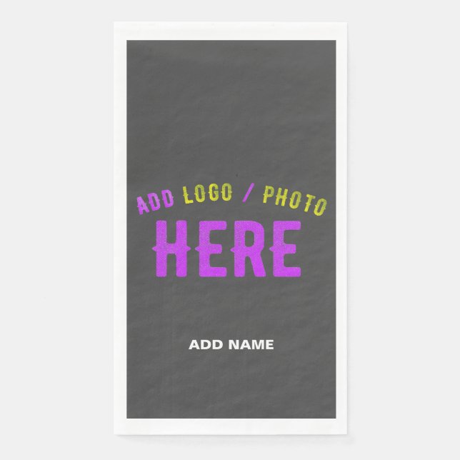 STYLISH MODERN CUSTOMIZABLE GREY VERIFIED BRANDED NAPKIN (Front)